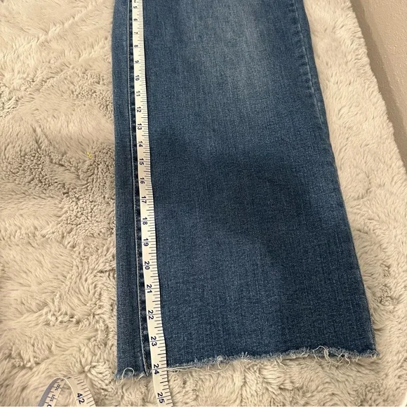 Oat New York High Rise Wide Leg Jeans Raw Hem Blue Sz 30 EU - Picture 9 of 10